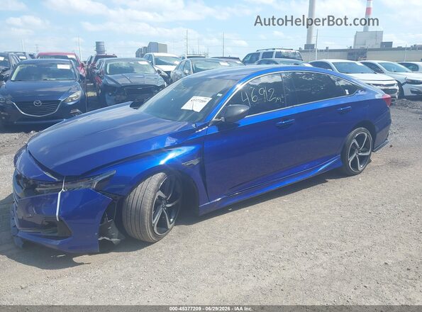 1HGCV1F38MA124587 2021 HONDA ACCORD Blue Առջևի ձախ երեք քառորդ տեսարան