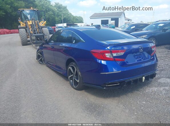 1HGCV1F38MA124587 2021 HONDA ACCORD Blue Հետևի ձախ