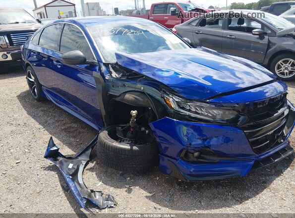 1HGCV1F38MA124587 2021 HONDA ACCORD Blue Դիմացի տեսք