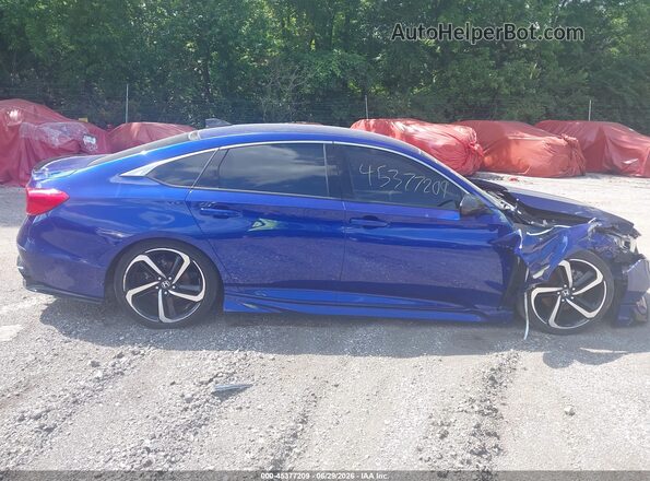 1HGCV1F38MA124587 2021 HONDA ACCORD Blue Սալոնի հետևի տեսք