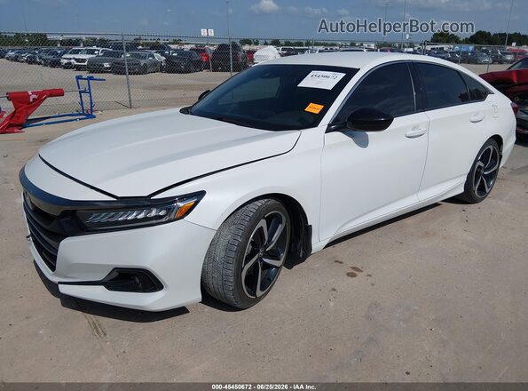 1HGCV1F38NA009540 2022 HONDA ACCORD White Առջևի ձախ երեք քառորդ տեսարան