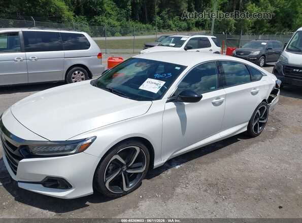 1HGCV1F38NA032011 2022 HONDA ACCORD White Առջևի ձախ երեք քառորդ տեսարան