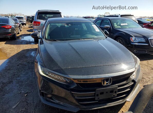 1HGCV1F38NA102994 2022 HONDA ACCORD Black Widok z przodu