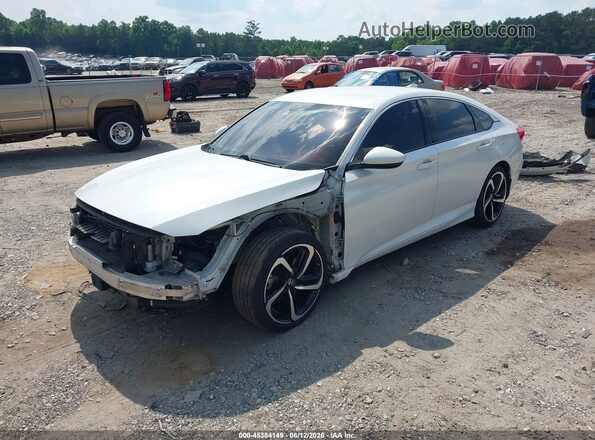 1HGCV1F39JA005992 2018 HONDA ACCORD White Առջևի ձախ երեք քառորդ տեսարան