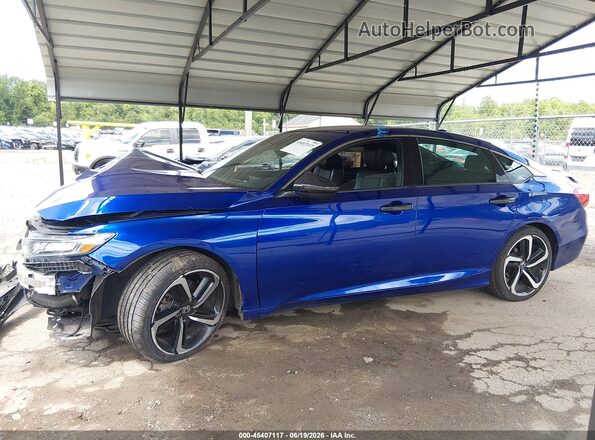 1HGCV1F39JA009184 2018 HONDA ACCORD Blue Vista interior de 360 grados
