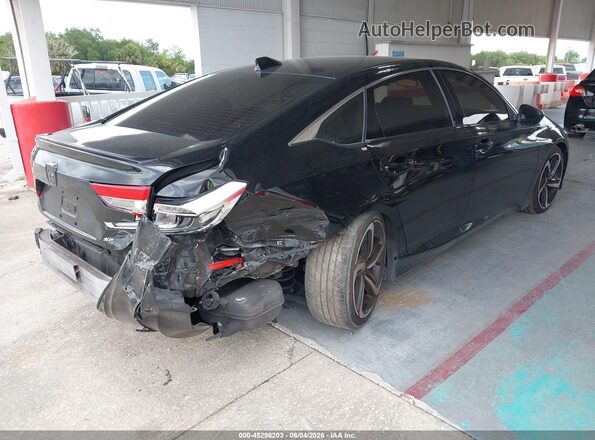 1HGCV1F39JA068090 2018 HONDA ACCORD Black Задня права чверть