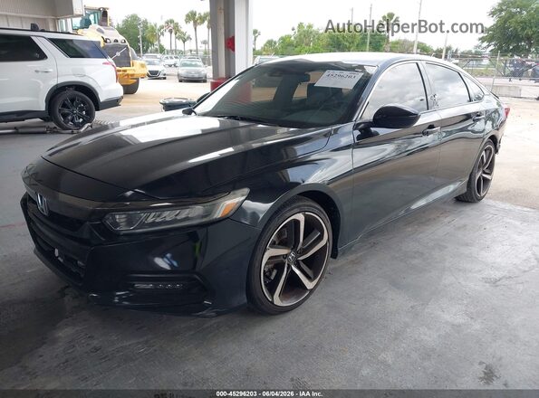 1HGCV1F39JA068090 2018 HONDA ACCORD Black Передня ліва чверть
