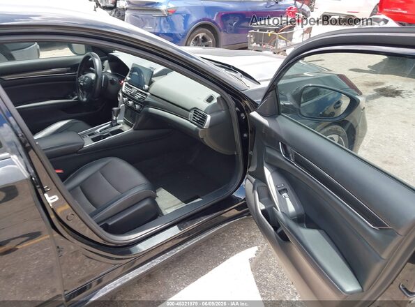 1HGCV1F39JA125940 2018 HONDA ACCORD Black წინა სალონის ხედი