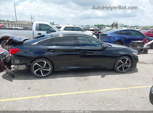 1HGCV1F39JA125940 2018 HONDA ACCORD Black უკანა სალონის ხედი