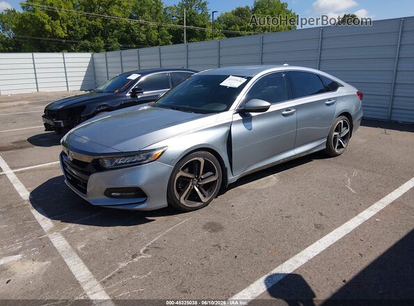 1HGCV1F39JA166598 2018 HONDA ACCORD Gray Առջևի ձախ երեք քառորդ տեսարան