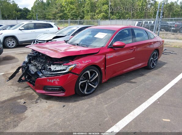 1HGCV1F39KA025497 2019 HONDA ACCORD Red Передня ліва чверть