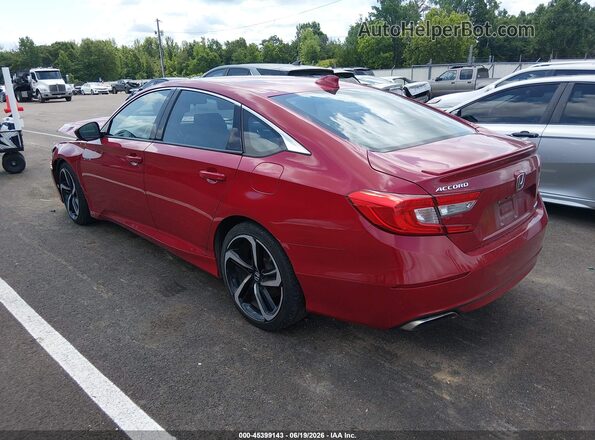 1HGCV1F39KA025497 2019 HONDA ACCORD Red Задня ліва чверть