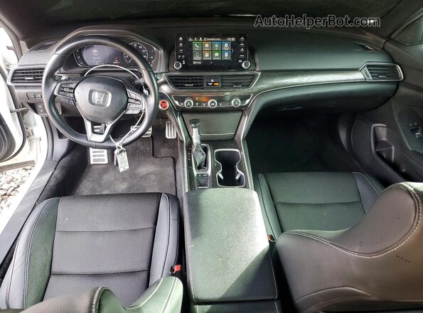 1HGCV1F39KA046897 2019 HONDA ACCORD White Widok deski rozdzielczej
