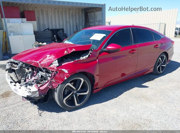 1HGCV1F39KA049170 2019 HONDA ACCORD Red Front left