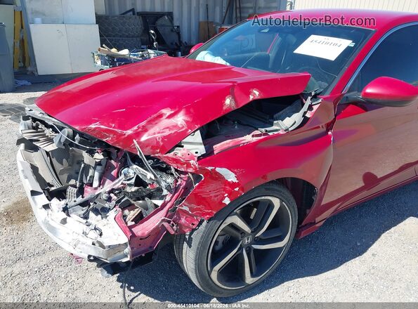 1HGCV1F39KA049170 2019 HONDA ACCORD Red Front view