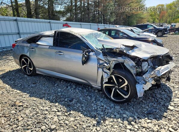 1HGCV1F39KA070004 2019 HONDA ACCORD Серебряный Передняя правая четверть