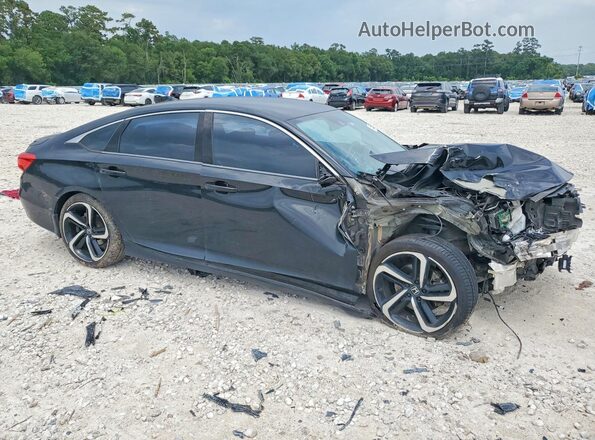 1HGCV1F39KA074621 2019 HONDA ACCORD Черный Передняя правая четверть
