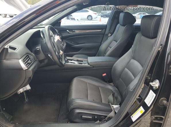 1HGCV1F39KA074621 2019 HONDA ACCORD Черный Вид салона спереди