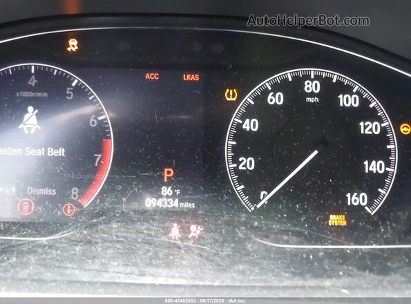1HGCV1F39KA119038 2019 HONDA ACCORD Gray Հետևի նստատեղերի տեսք