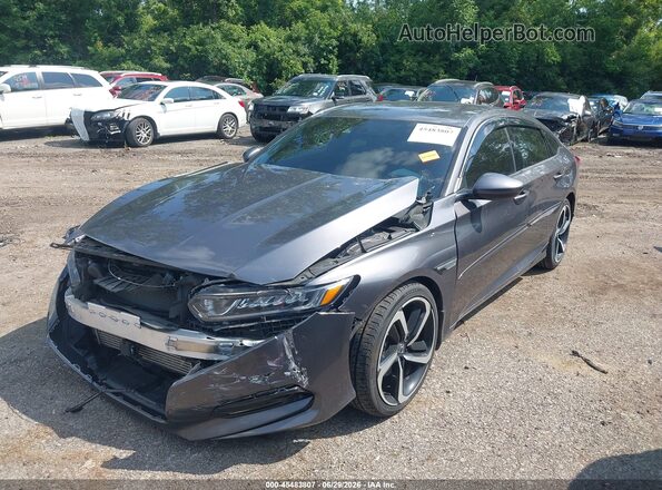 1HGCV1F39KA130024 2019 HONDA ACCORD Серый Передняя левая четверть
