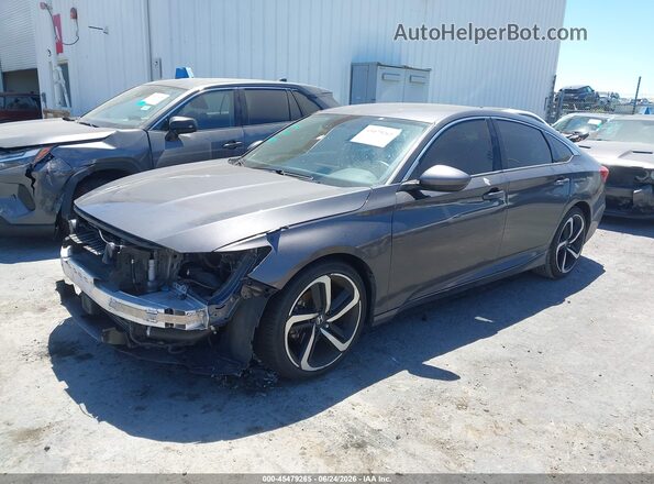 1HGCV1F39KA148006 2019 HONDA ACCORD Серый Передняя левая четверть