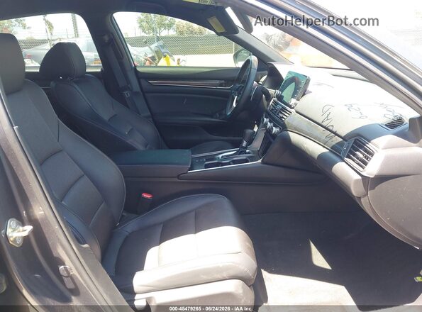 1HGCV1F39KA148006 2019 HONDA ACCORD Серый Вид салона спереди