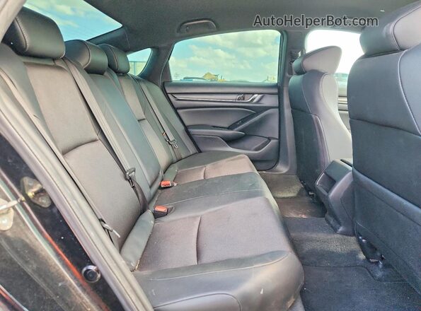 1HGCV1F39KA170989 2019 HONDA ACCORD Black Widok tylnych siedzeń