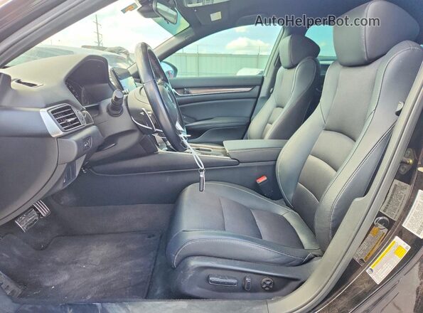1HGCV1F39KA170989 2019 HONDA ACCORD Black Widok wnętrza z przodu