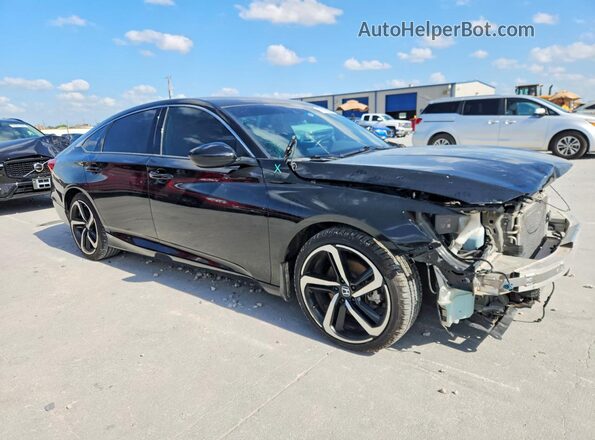 1HGCV1F39KA170989 2019 HONDA ACCORD Black Przód prawy