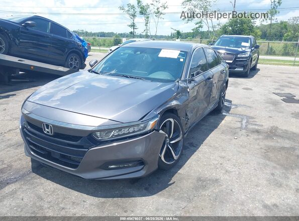 1HGCV1F39KA174525 2019 HONDA ACCORD Gray Front left