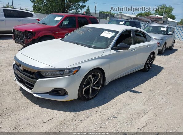 1HGCV1F39MA013742 2021 HONDA ACCORD White წინა მარცხენა ხედი სამი მეოთხედიდან