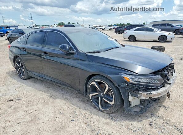 1HGCV1F39MA017855 2021 HONDA ACCORD Черный Передняя правая четверть