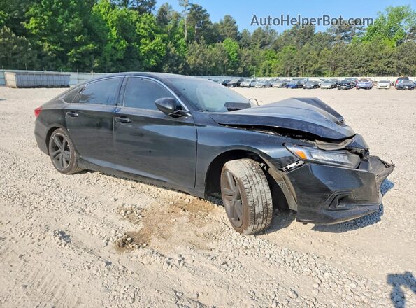 1HGCV1F39MA054887 2021 HONDA ACCORD Black Przód prawy