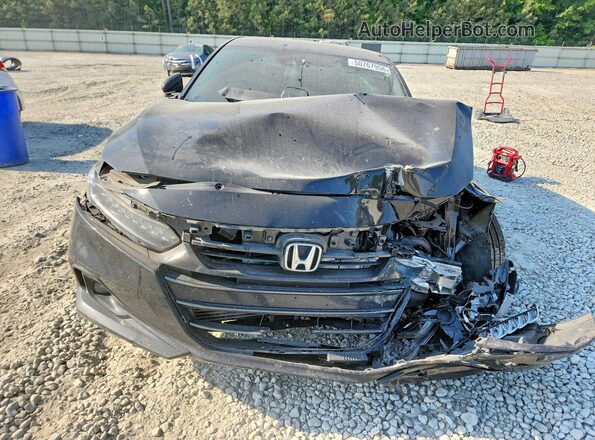 1HGCV1F39MA054887 2021 HONDA ACCORD Black Widok z przodu