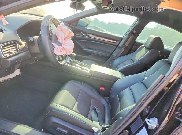 1HGCV1F39MA054887 2021 HONDA ACCORD Black Widok wnętrza z przodu