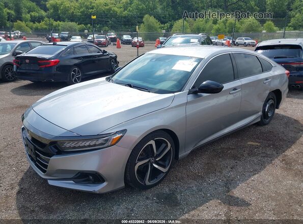 1HGCV1F39MA080826 2021 HONDA ACCORD Silver Przód lewy