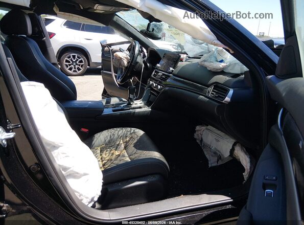1HGCV1F39NA081783 2022 HONDA ACCORD Black წინა სალონის ხედი