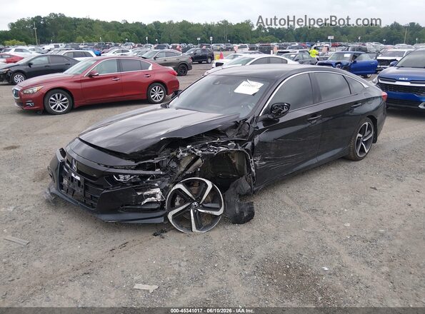 1HGCV1F3XJA094469 2018 HONDA ACCORD Черный Передняя левая четверть