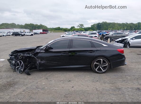 1HGCV1F3XJA094469 2018 HONDA ACCORD Черный Вид задней части салона