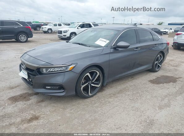 1HGCV1F3XJA122223 2018 HONDA ACCORD Gray Առջևի ձախ երեք քառորդ տեսարան