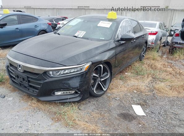 1HGCV1F3XJA142505 2018 HONDA ACCORD Black Front left
