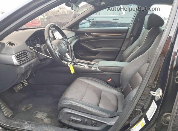 1HGCV1F3XKA150024 2019 HONDA ACCORD Black Front interior view