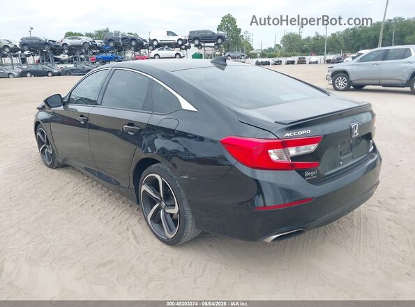 1HGCV1F3XKA159385 2019 HONDA ACCORD Black Trasero izquierdo