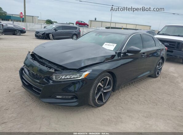 1HGCV1F3XKA159385 2019 HONDA ACCORD Black Vista tres cuartos delantera izquierda