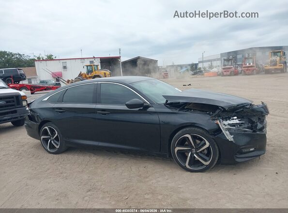 1HGCV1F3XKA159385 2019 HONDA ACCORD Black Vista interior trasera