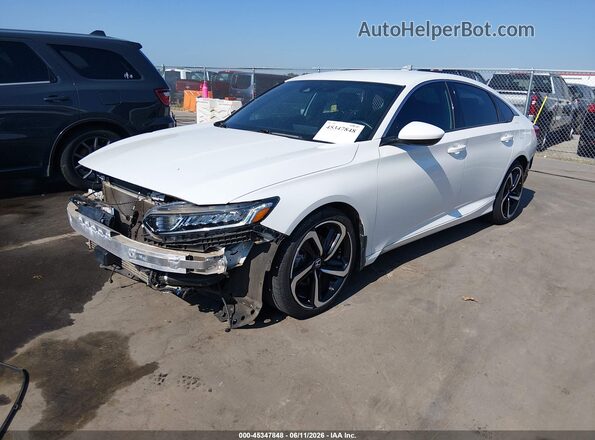 1HGCV1F3XKA159533 2019 HONDA ACCORD White Առջևի ձախ երեք քառորդ տեսարան
