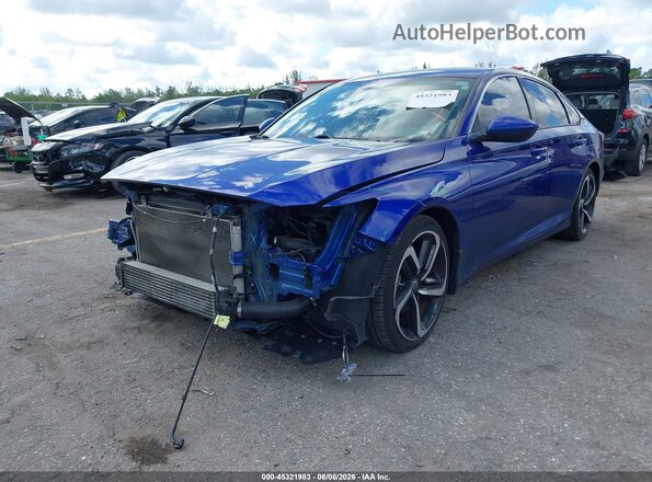 1HGCV1F3XLA110057 2020 HONDA ACCORD Blue Առջևի ձախ երեք քառորդ տեսարան