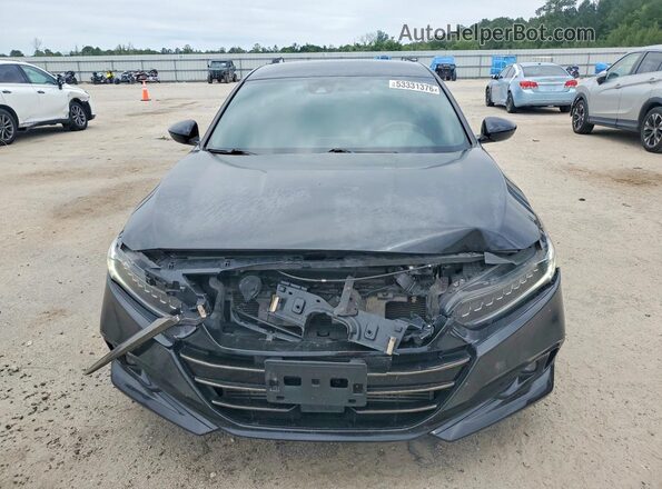 1HGCV1F3XMA054901 2021 HONDA ACCORD Black Widok z przodu