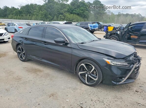 1HGCV1F3XMA054901 2021 HONDA ACCORD Black Przód prawy