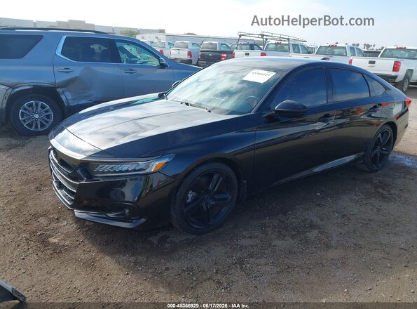1HGCV1F3XMA110447 2021 HONDA ACCORD Black Передня ліва чверть